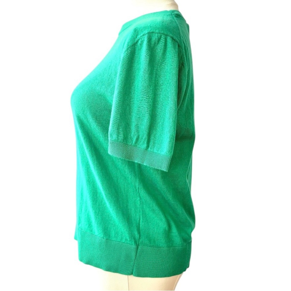 Vineyard Vines Cashmere Luxe Soft Short Sleeve Sweater Sea Green Silk Cotton S - Picture 7 of 11